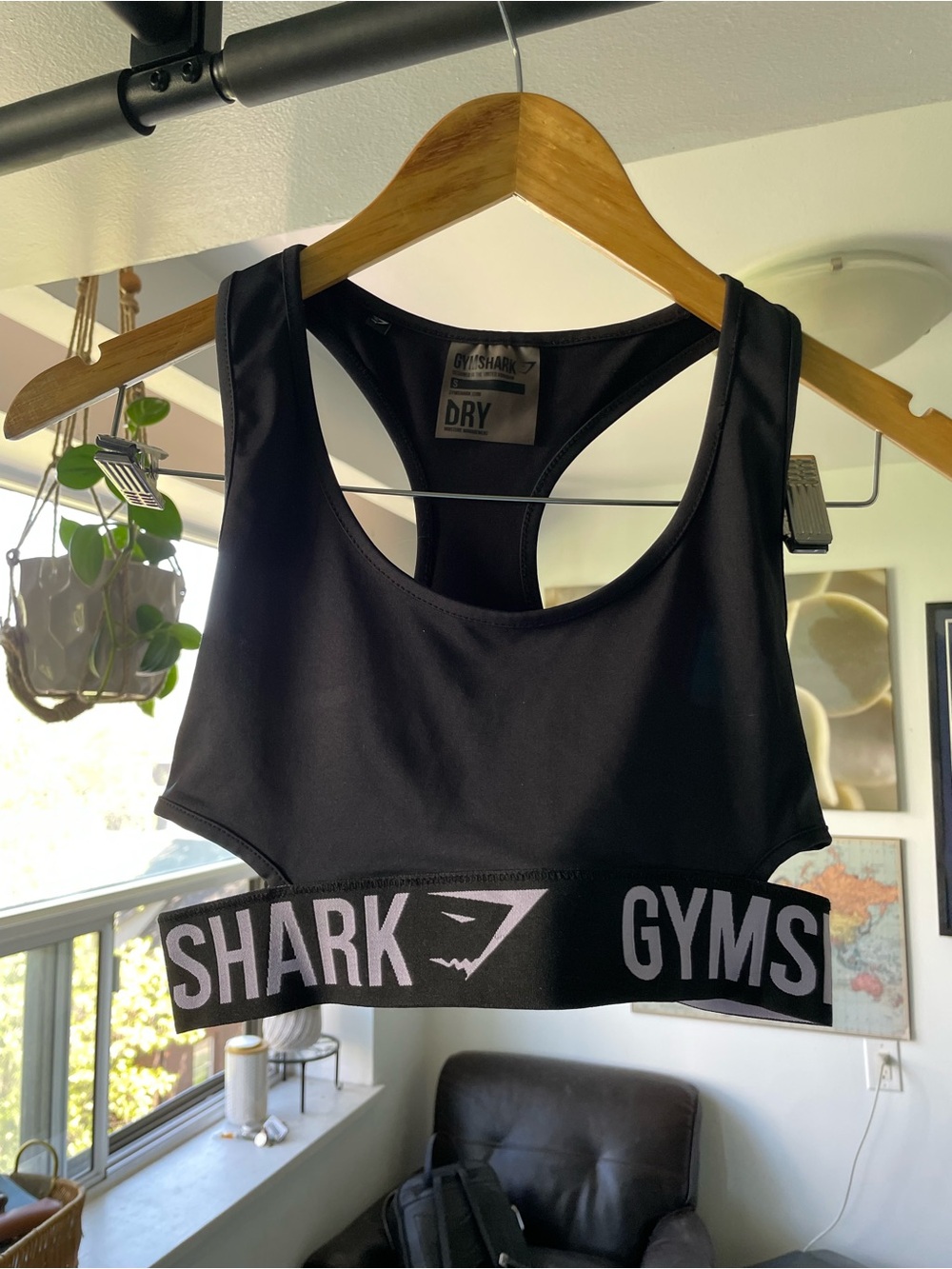 Gymshark Black Logo Racerback Sports Bra
